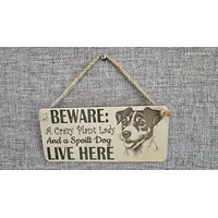 Crazy Plant and Dog Lady Jack Russell Decorative Signs and Plaques
