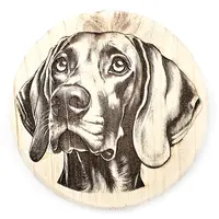 Weimaraner Round Wooden Coaster Gift Ideas for Pet Dog Owners