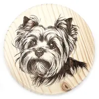 Yorkie Round Wooden Coaster Gift Ideas for Pet Dog Owners