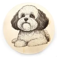Shihpoo Round Wooden Coaster Gift Ideas for Pet Dog Owners