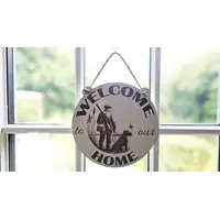 Hunting Themed Welcome To Our Home Sign Shooting Hanging Wall Plaque