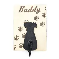 Custom Dog Lead Holder Wall Mounted Engraved With Dog Paws and Name Personalised Gift Ideas