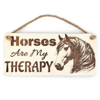 Horses Are My Therapy Decorative Sign | Plaque | With Cute Funny Saying