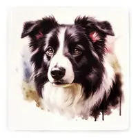 Border Collie Square Ceramic Coaster Gift Ideas for Pet Dog Owners