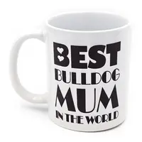 Personalised Grey Bulldog Mug White