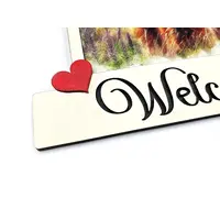 Highland Cow Welcome Sign Modern Design With Colourful Picture