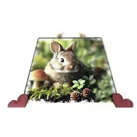 Rabbit Welcome Sign Modern Design With Colourful Picture