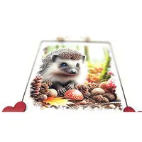 Hedgehog Welcome Sign Modern Design With Colourful Picture