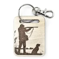 Personalised Hunting Scene Wooden Keyring with Split Ring | Shooting