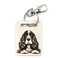 Cocker | Springer Spaniel Wooden Keyring with Split Ring and Chain