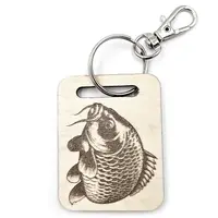Personalised Carp Fishing Wooden Keyring with Split Ring | Angler