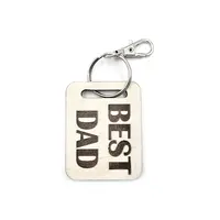 Bulldog Wooden Keyring with Split Ring and Clip