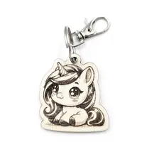 Personalised Novelty Unicorn Wooden Keyring Shaped with Split Ring and Clip Childs Bag Tag