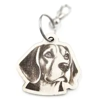 Personalised Beagle Novelty Wooden Keyring Shaped with Split Ring and Clip