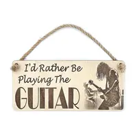 Decorative Guitar Sign | Plaque | I'd Rather Be Playing The Guitar