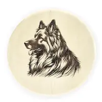 Alsatian / German Shepherd engraved wooden coaster finished in Beeswax