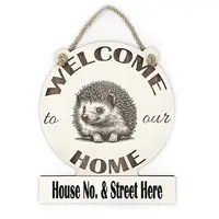 Personalised Welcome to our Home Hedgehog Plaque Decorative Sign