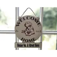 Personalised Welcome to our Home Labrador Plaque Decorative Sign