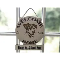 Personalised Welcome to our Home Jack Russell Plaque Decorative Sign