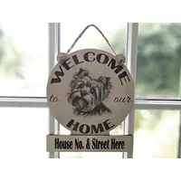 Personalised Welcome to our Home Yorkshire Terrier Plaque Decorative Sign