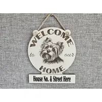 Personalised Welcome to our Home Yorkshire Terrier Plaque Decorative Sign