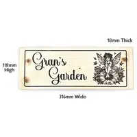 Grans Garden Personalised Solid Wooden Sign Outdoor Plaque