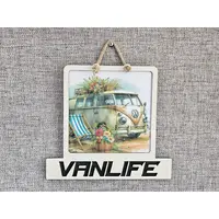 Vanlife Sign Modern Design With Colourful Picture Classic Campervan