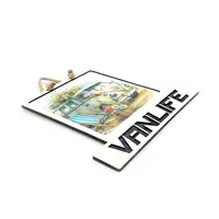 Vanlife Sign Modern Design With Colourful Picture Classic Campervan