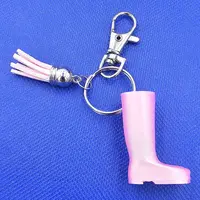 Welly Boot Gardening Themed Keyring with Tassle and clasp