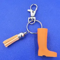 Welly Boot Gardening Themed Keyring with Tassle and clasp