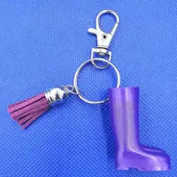 Welly Boot Gardening Themed Keyring with Tassle and clasp
