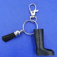 Welly Boot Gardening Themed Keyring with Tassle and clasp
