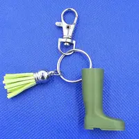 Welly Boot Gardening Themed Keyring with Tassle and clasp