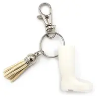 Welly Boot Gardening Themed Keyring with Tassle and clasp