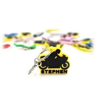 Motorbike Keyring Rider - Bag Tag Charm Personalise With Your Name