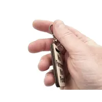 Novelty Tractor Themed Wooden Keyring with Split Ring and Clip