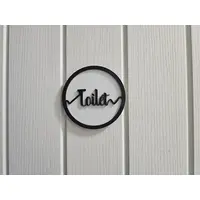 Toilet Door Sign Decorative Wooden Plaque Elegant Engraved Round Design