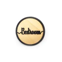 Bedroom Door Sign Decorative Wooden Plaque Elegant Engraved Round Design