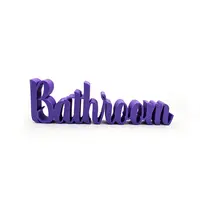 Bathroom Sign Ornament Decorative Plastic Plaque