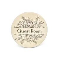 Guest Room Bedroom Door Sign Decorative Wooden Plaque Elegant Engraved Round Design