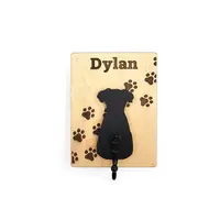 Custom Dog Lead Holder Wall Mounted Engraved With Dog Paws and Name Personalised Gift Ideas