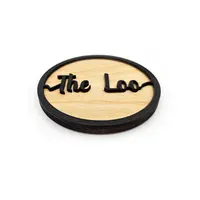The Loo Door Sign Decorative Wooden Plaque Elegant Round Design