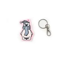 Baby Polar Bear in Hat & Scarf Keyring Novelty Bag Tag Charm
