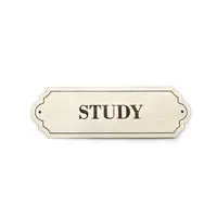 Study Door Decorative Sign, Wooden Plaque | Elegant Classic Design