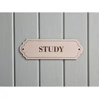 Study Door Decorative Sign, Wooden Plaque | Elegant Classic Design