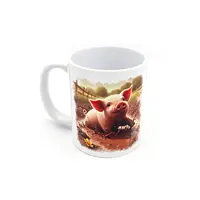 Happy as a Pig in Shit Mug Funny Rude 11oz White