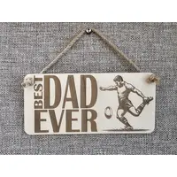 Best Dad Ever Rugby Decorative Signs and Plaques
