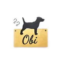Jack Russell Cage Sign Personalised With Pets Bed Name Plaque