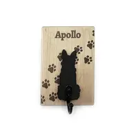 Custom Big Dog Lead Holder Wall Mounted Engraved With Dog Paws and Name Personalised Gift Ideas
