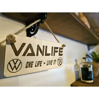 Vanlife Decorative Sign | Plaque with VW and T6 Logo